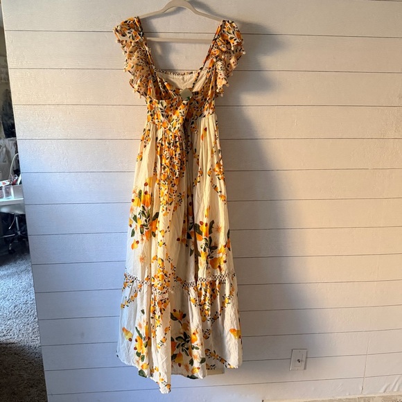 Farm Rio Cashew Crossed Back Dress Medium - Picture 5 of 10